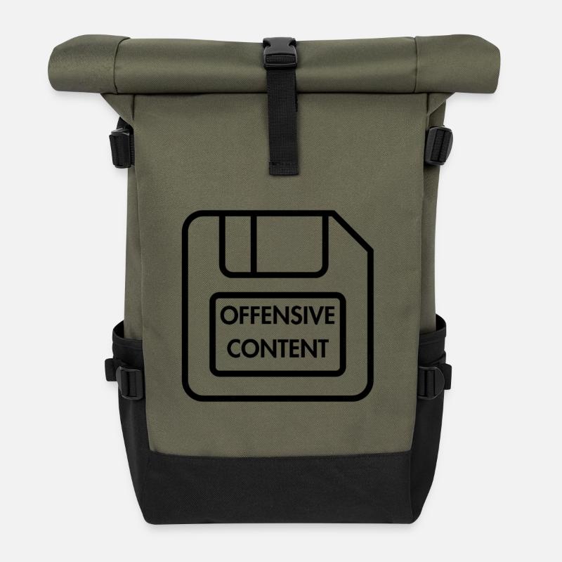 Contenu offensant - Sac à dos roll top - olive/noir