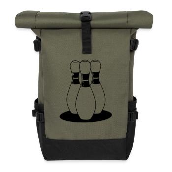 Bowling Cartoon Look - Roll Top Backpack - olive/black - Front