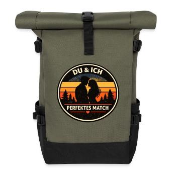 Look de partenaire parfait You & Me - Sac à dos roll top - olive/noir - Devant