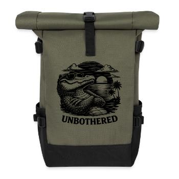 Un T-shirt Rétro Drôle Drôle Crocodile Insouciant - Sac à dos roll top - olive/noir - Devant