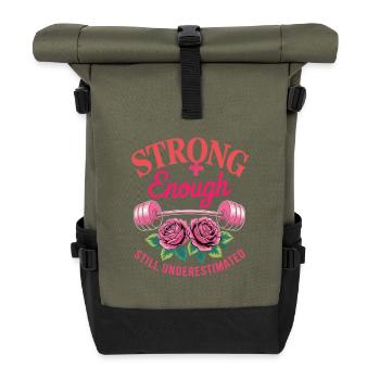 Journée de la femme Féminisme - Sac à dos roll top - olive/noir - Devant