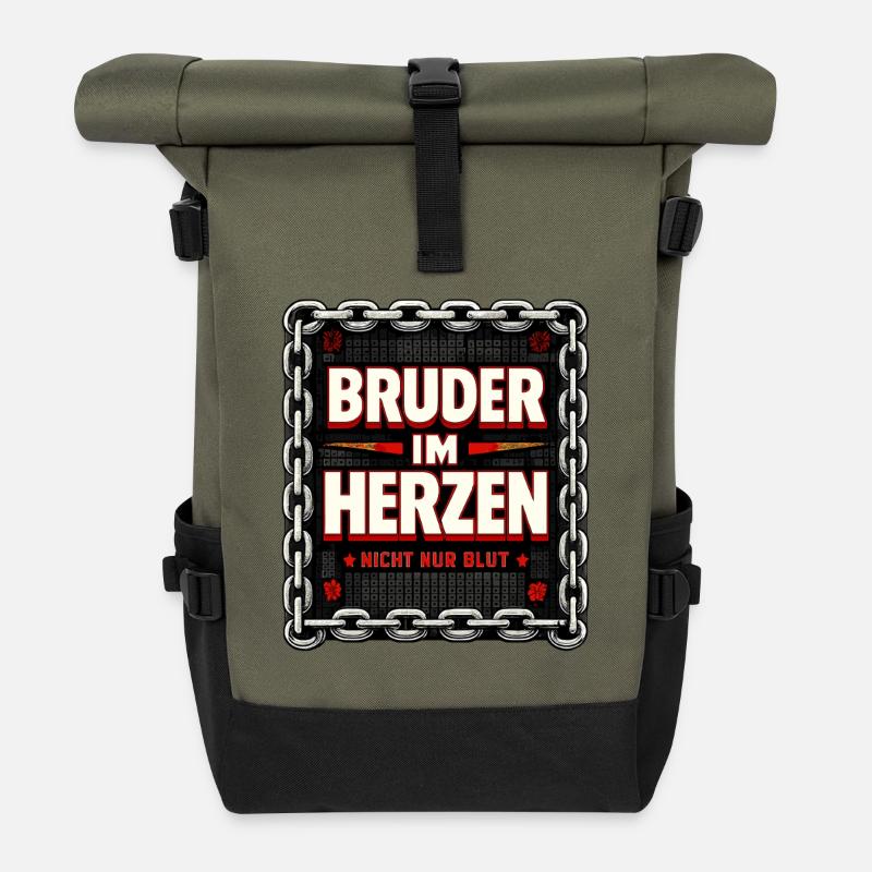 Frère dans le cœur - Pas seulement le sang - Don - Sac à dos roll top - olive/noir