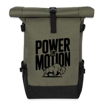 Puissance en mouvement - Sac à dos roll top - olive/noir - Devant
