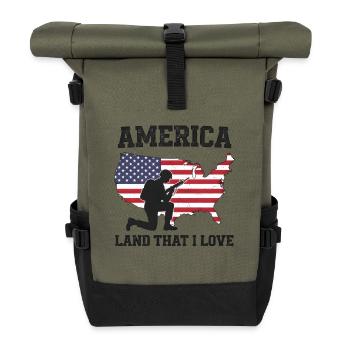 America Land que j’aime soldat patriote - Sac à dos roll top - olive/noir - Devant