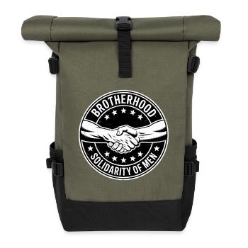 Brotherhood Solidarity of Men - Rolltop Rucksack - Olive/Schwarz - Vorne