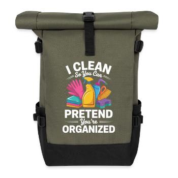 Cleaning Lady Household Professional Humor - Roll Top Backpack - olive/black - Front