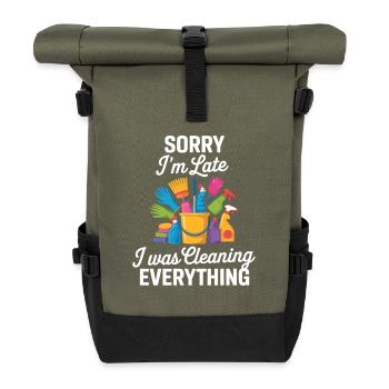Cleaning Lady Household Professional Humor - Roll Top Backpack - olive/black - Front