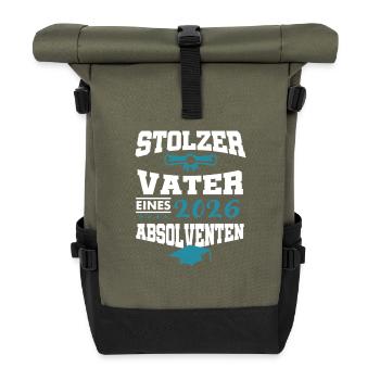 Stolzer Vater Absolvent 2026 Bachelor Master - Rolltop Rucksack - Olive/Schwarz - Vorne