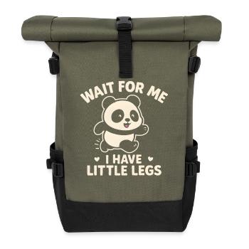 Panda Spruch Humor Meme Lustig Witzig Geschenkidee - Rolltop Rucksack - Olive/Schwarz - Vorne