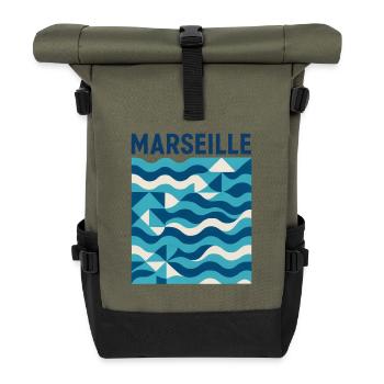 Marseille 13 Phokäische Stadt - Rolltop Rucksack - Olive/Schwarz - Vorne