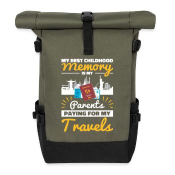 Matériel de voyage pour l’enfance des explorateurs - Sac à dos roll top - olive/noir - Devant