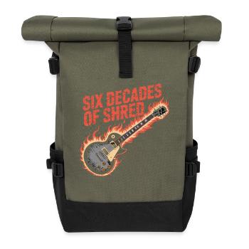Six Decades of Rock Guitar Fire - Roll Top Backpack - olive/black - Front