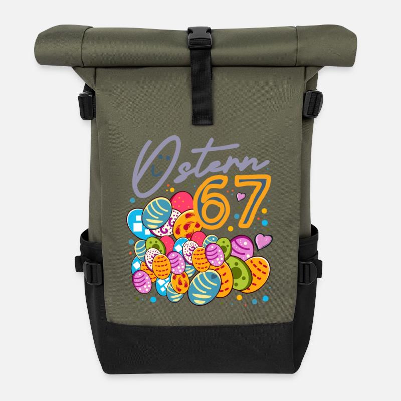 ostern 67 - Rolltop Rucksack - Olive/Schwarz