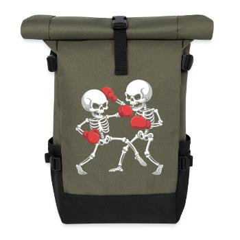 Boîtes squelettes - Sac à dos roll top - olive/noir - Devant