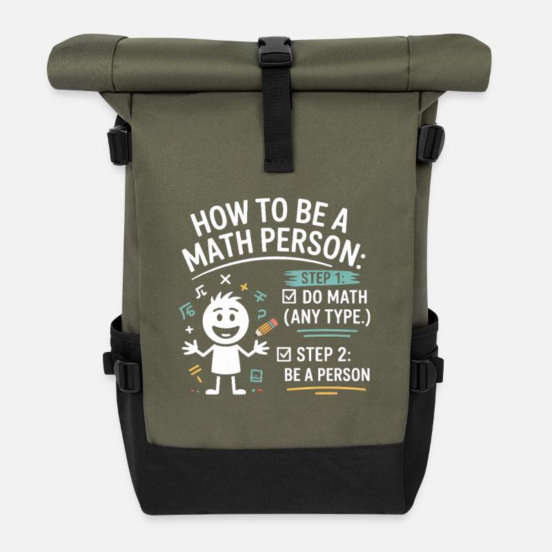 Wie man ein Mathe-Mensch ist: Lustiger Lehrer - Rolltop Rucksack - Olive/Schwarz