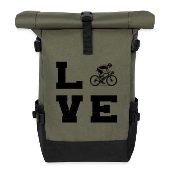 Clear road bike message - Roll Top Backpack - olive/black - Front
