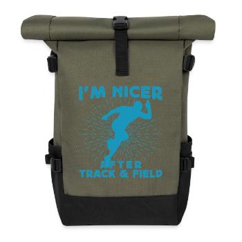 Track And Field Athletes I ́m Nicer After - Roll Top Backpack - olive/black - Front