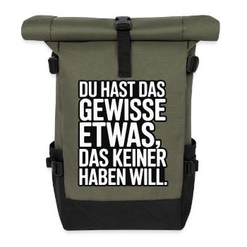 You have that certain something that no one wants - Roll Top Backpack - olive/black - Front
