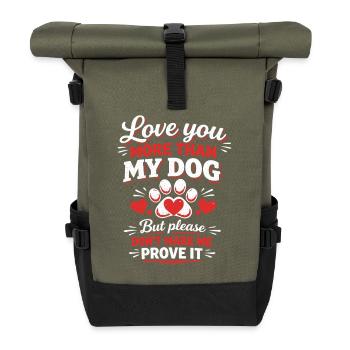 Drôle de propriétaire de chien Chiot animal d’amour Humour - Sac à dos roll top - olive/noir - Devant