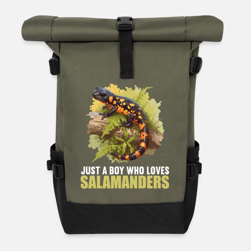 Feuersalamander Salamander - Rolltop Rucksack - Olive/Schwarz