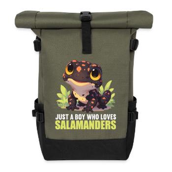 Fire Salamander Salamander - Roll Top Backpack - olive/black - Front