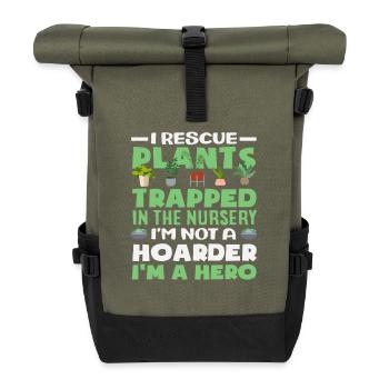 Plant In The Nursery Plant Lovers - Roll Top Backpack - olive/black - Front