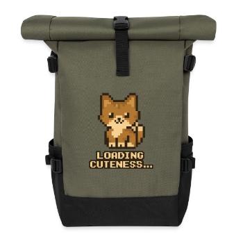 Chargement de Pixel Puppy Mignonnerie - Sac à dos roll top - olive/noir - Devant