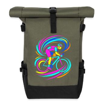 Radfahrer - Rolltop Rucksack - Olive/Schwarz - Vorne