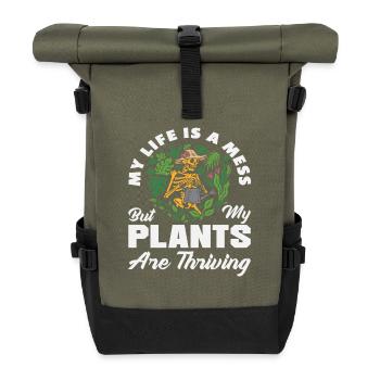 Gardener Plant Lover Plants Succulent - Roll Top Backpack - olive/black - Front