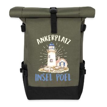 Sailors ANCHORAGE ISLAND POEL Fun - Roll Top Backpack - olive/black - Front