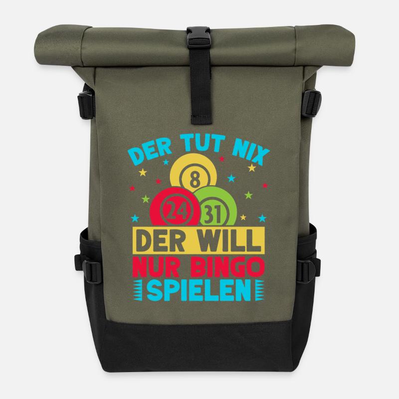 Bingo Qui ne veut pas juste bingo - Sac à dos roll top - olive/noir