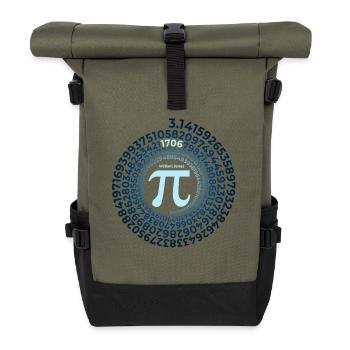 Pi Inventor | William Jones 1706 Numéro du cercle - Sac à dos roll top - olive/noir - Devant