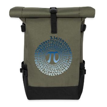 Symbole Pi avec spirale de nombres | Numéro 3.1415 - Sac à dos roll top - olive/noir - Devant