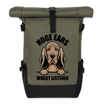 Bloodhound, Huge Ears Worst Listener - Roll Top Backpack - olive/black - Front