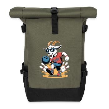 Motif de bowling de chèvre cool - Sac à dos roll top - olive/noir - Devant