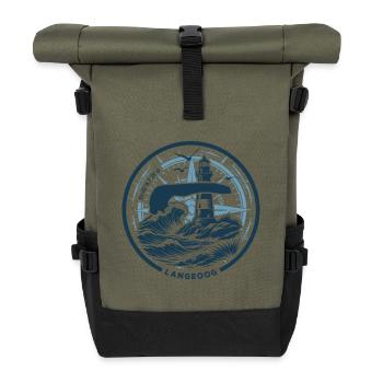 Langeoog | When the Island Calls - Waves North Sea - Roll Top Backpack - olive/black - Front