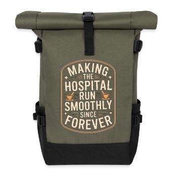 Hospital Pharmacist Making The Hospital Acute Care - Roll Top Backpack - olive/black - Front