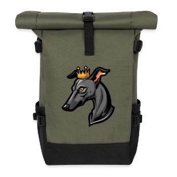 Couronne de chien lévrier - Sac à dos roll top - olive/noir - Devant