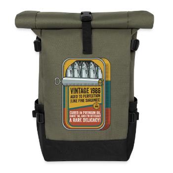 Sardine Vintage Jahrgang 1986 Pop Art - Roll Top Backpack - olive/black - Front
