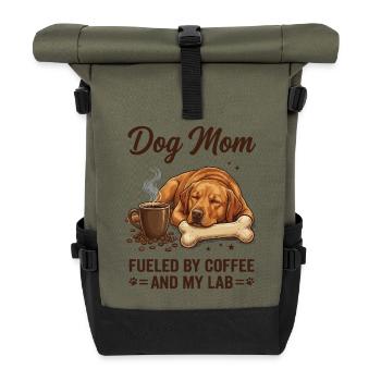 Maman Labrador Café Cadeau Maman du Chien - Sac à dos roll top - olive/noir - Devant
