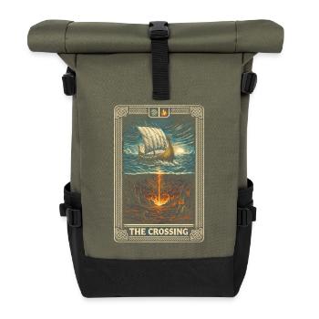 Skandinavisch Wikinger The Crossing Tarot Card - Rolltop Rucksack - Olive/Schwarz - Vorne