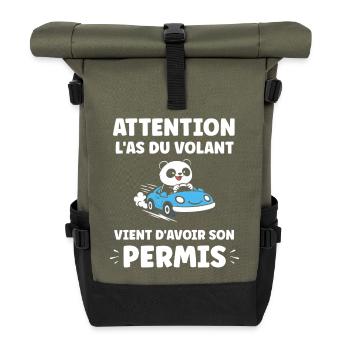 Humour permis de conduire - Sac à dos roll top - olive/noir - Devant