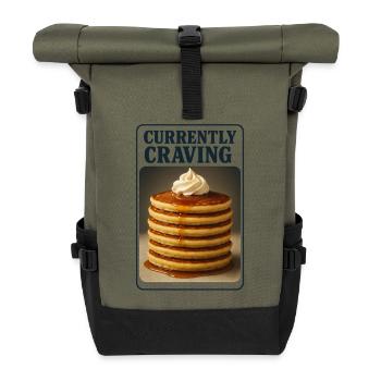 Cravings | Pancake Foodie - Roll Top Backpack - olive/black - Front