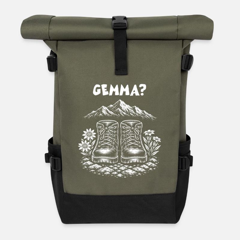 Mountaineering boots - Gemma? - Roll Top Backpack - olive/black