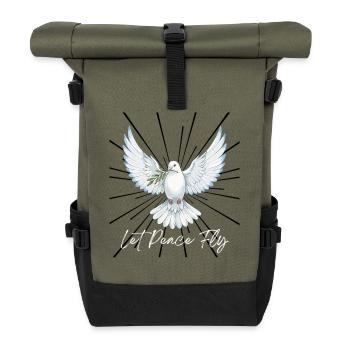 Laissez la paix voler – Dove of Peace Design inspirant - Sac à dos roll top - olive/noir - Devant