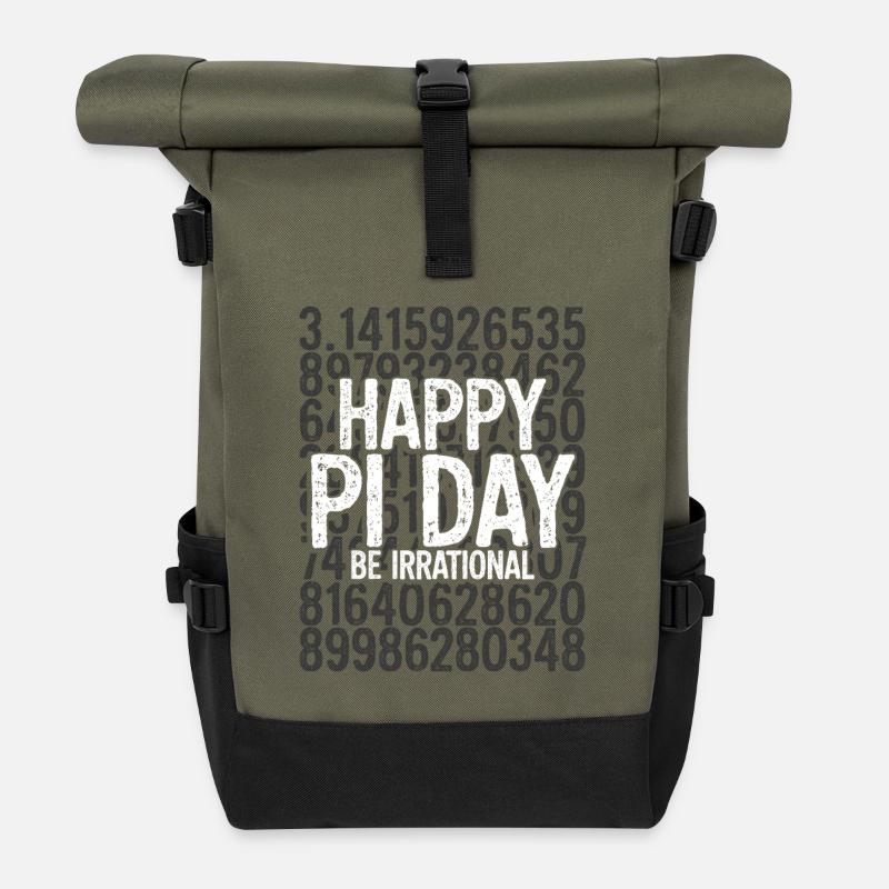 Pi-Tag Be Irrational - Roll Top Backpack - olive/black