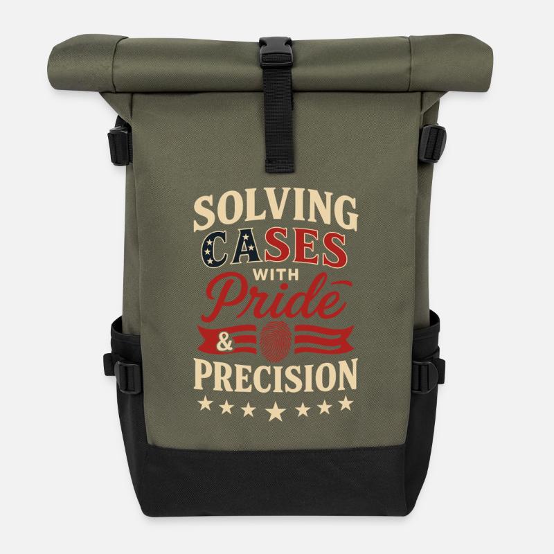 Fierté et précision de l’infirmière praticienne médico-légale - Sac à dos roll top - olive/noir