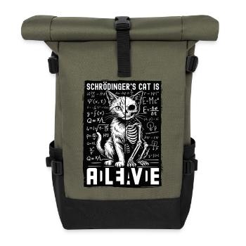 Schrödingers Cat Is Alive Dead - Rolltop Rucksack - Olive/Schwarz - Vorne