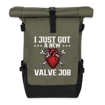 I Just Got A New Valve Job Heart Recovery - Roll Top Backpack - olive/black - Front