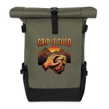 Grip It Good Climbing Bouldering Mountains - Roll Top Backpack - olive/black - Front